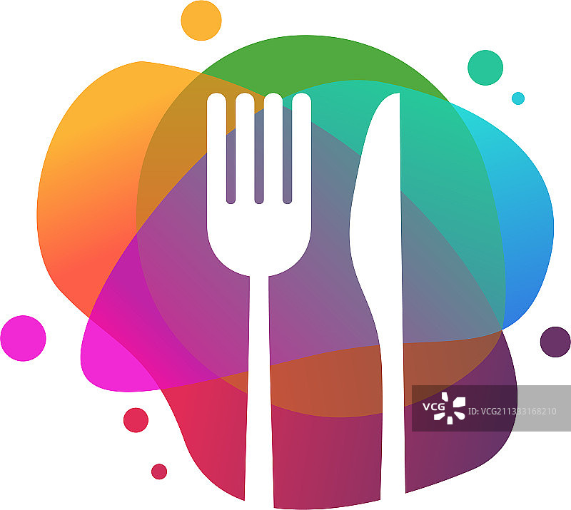 彩色美食餐厅logo设计图片素材