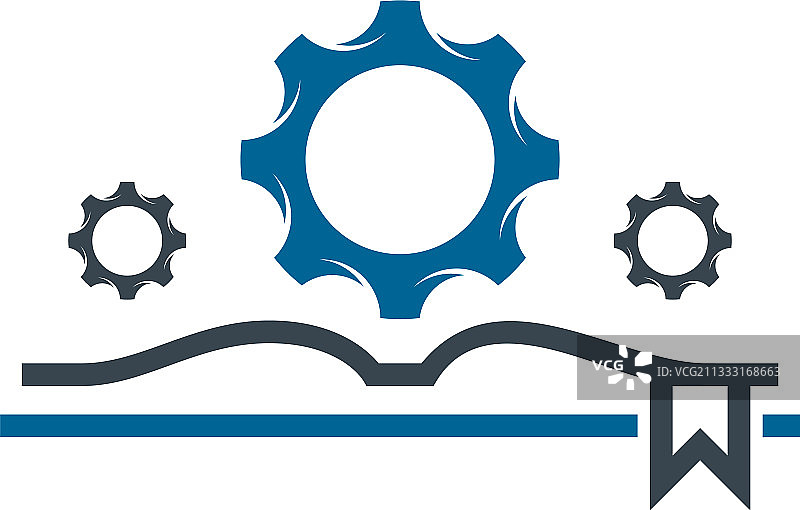 齿轮书籍logo设计概念机械学习图片素材
