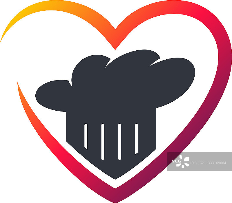 爱心烹饪厨师餐厅Logo模板图片素材