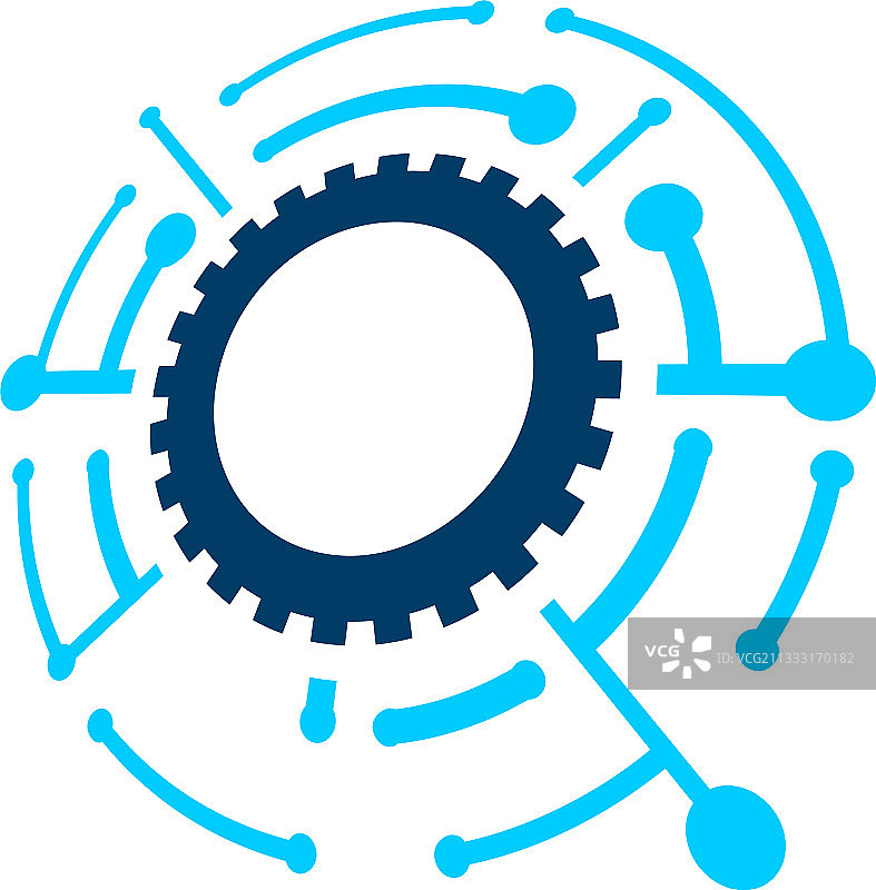 现代像素齿轮科技logo设计符号图片素材