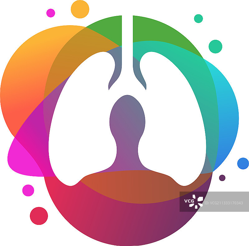 彩色肺部健康logo设计图片素材