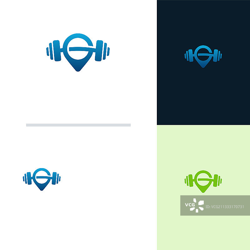 健身中心体操标志设计概念图片素材