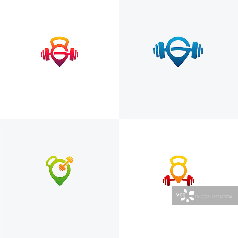 体操标志设计概念健身套装图片素材