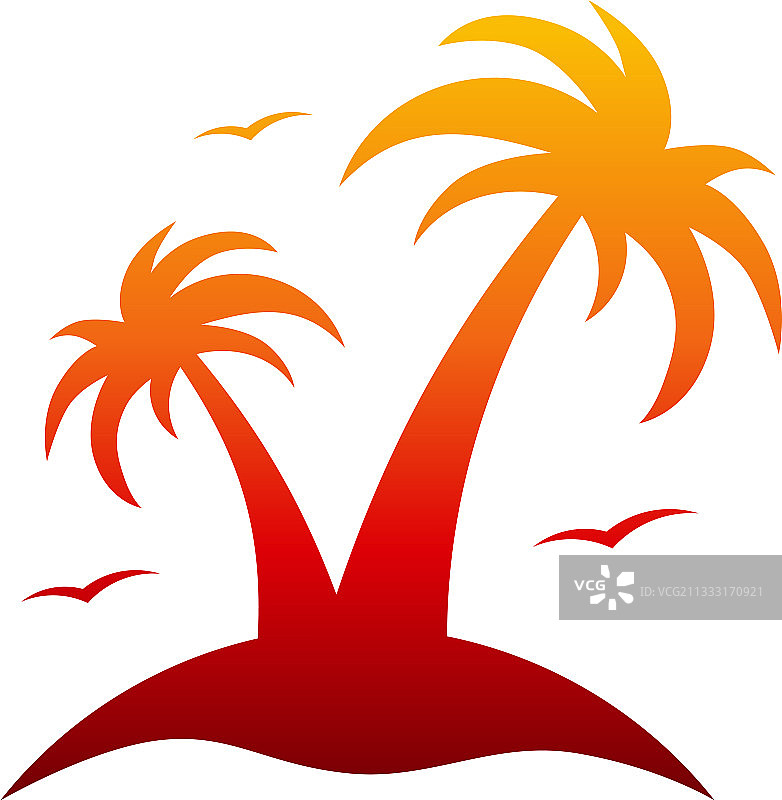 夏季海滩标志设计图片素材