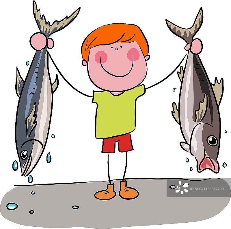 捕获的两条鱼素材图片素材