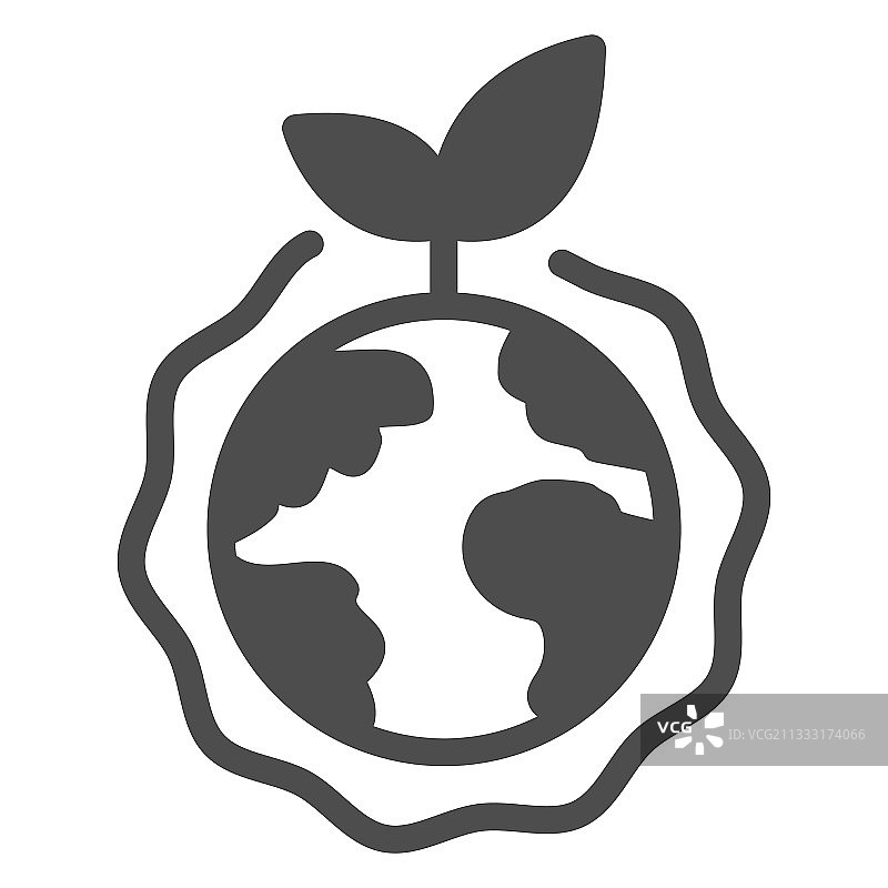 带有植物和臭氧层的星球实体图标图片素材