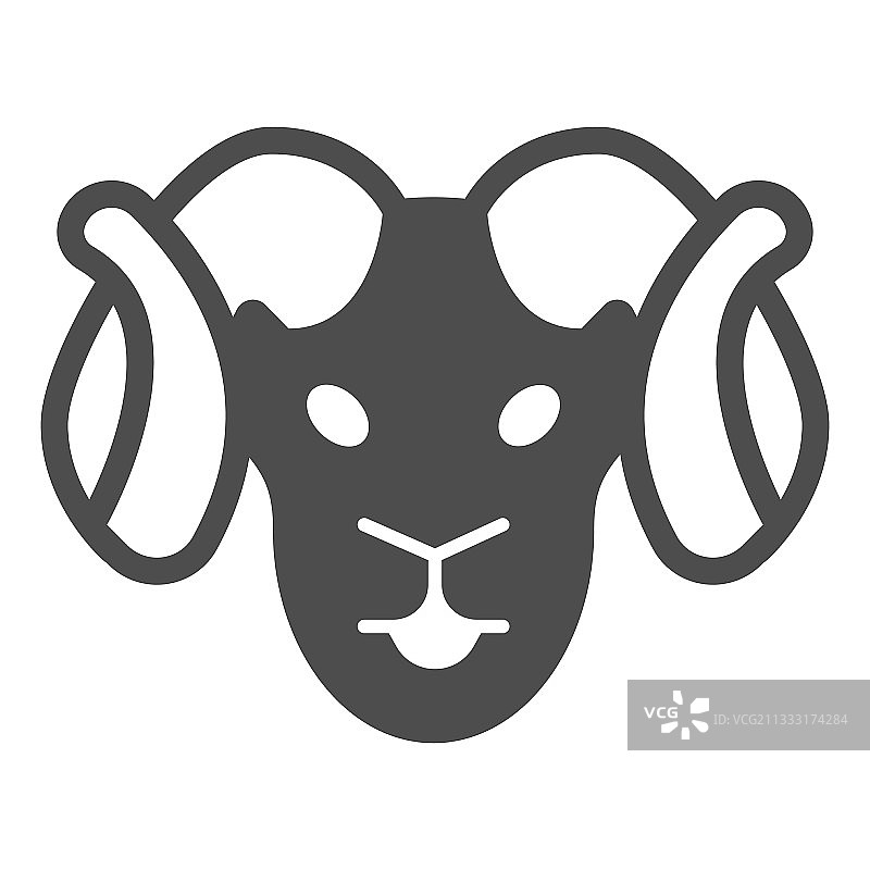 公羊头实体图标家畜概念图片素材