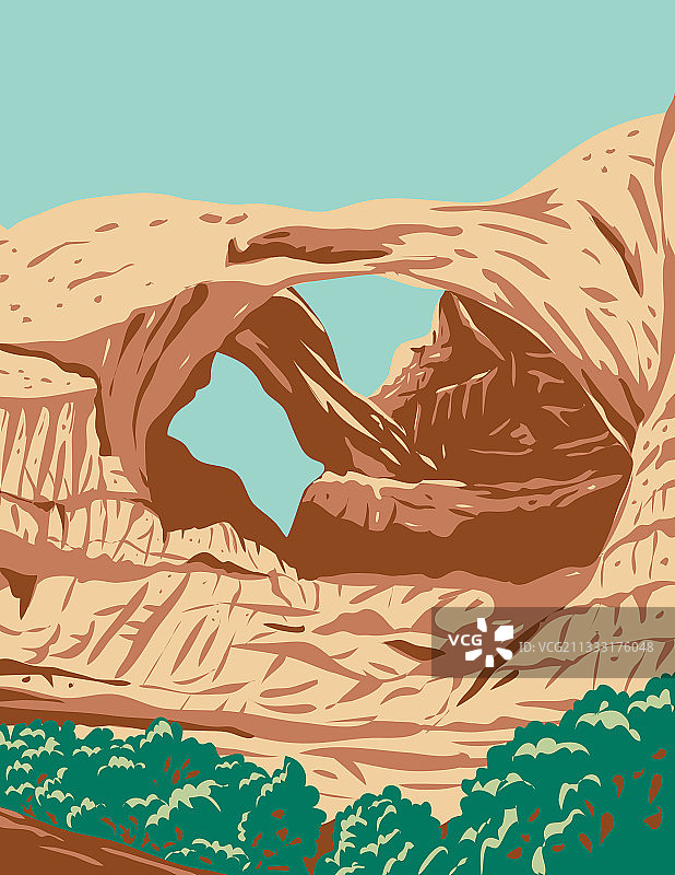 拱门国家公园的双拱门图片素材