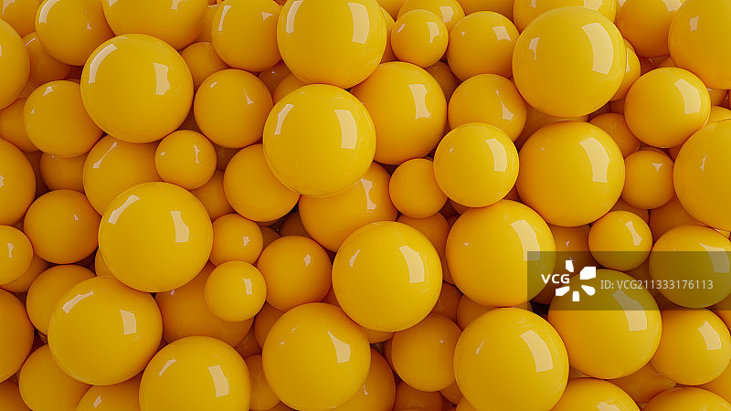 黄色小球圆球场景背景图片素材