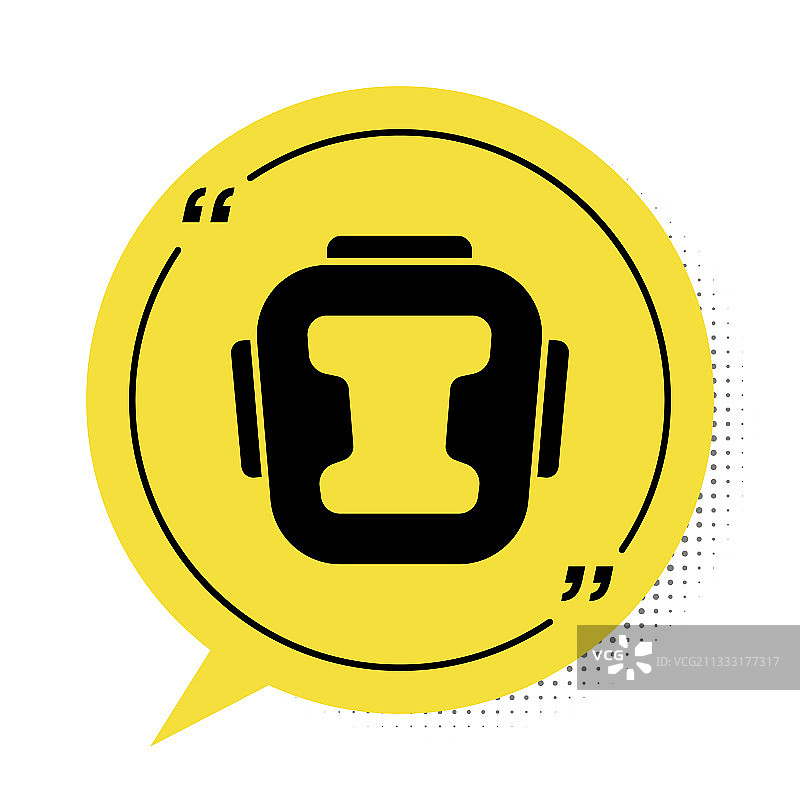 白色背景上孤立的黑色拳击头盔图标图片素材