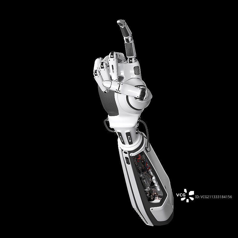 人工智能机器手触摸图片素材