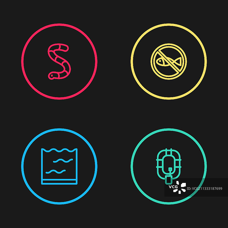 水族箱充气船禁止钓鱼图片素材