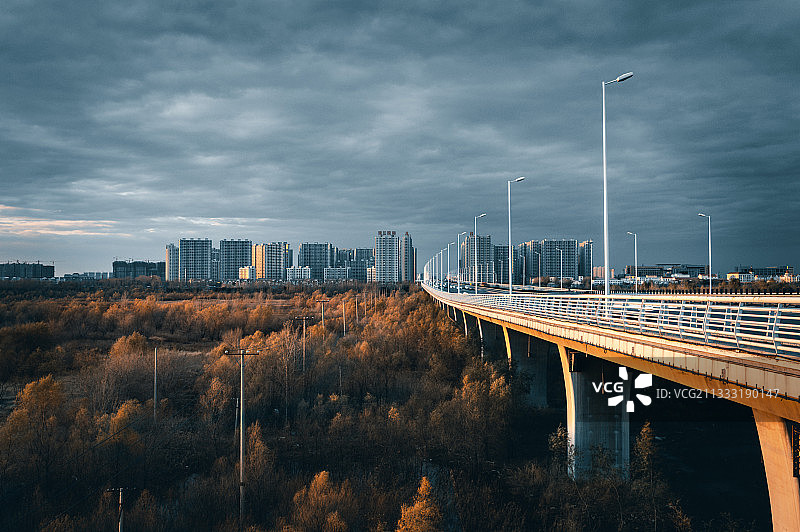 松浦大桥日落图片素材