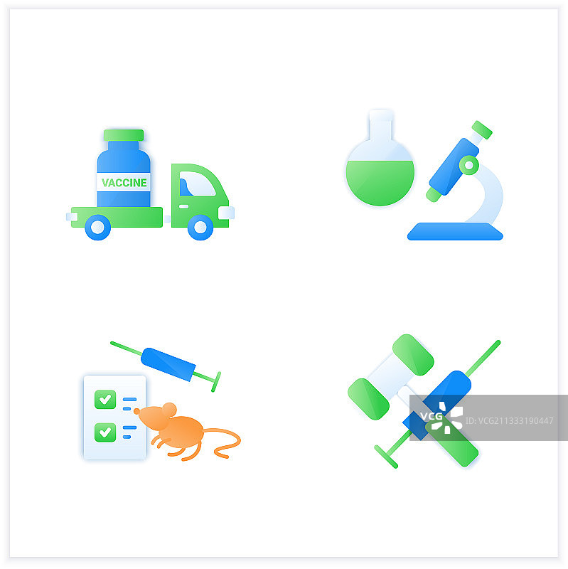 新冠疫苗扁平图标集图片素材