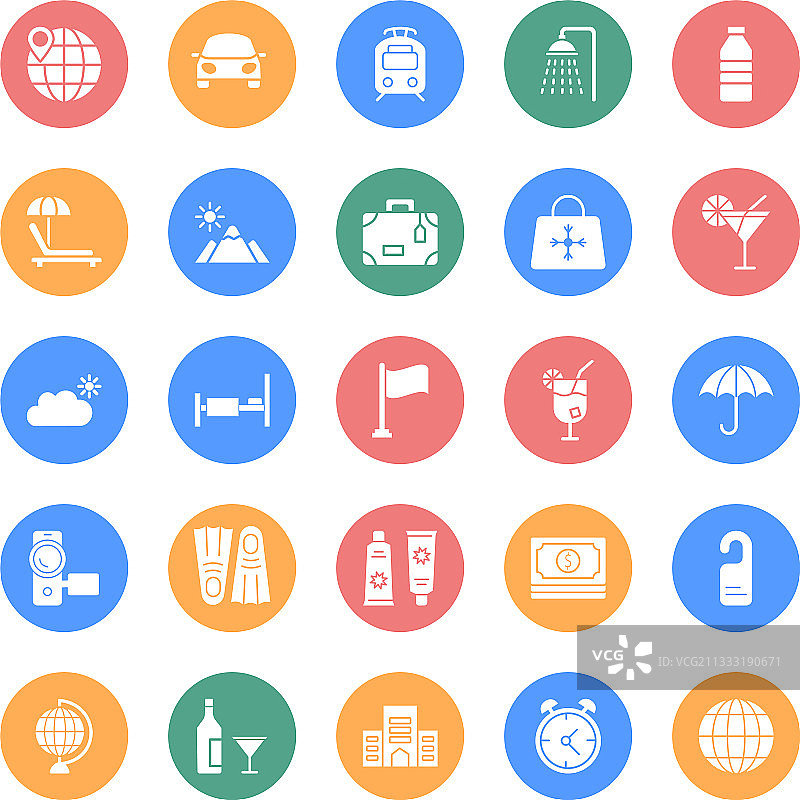 旅行和酒店独立图标图片素材