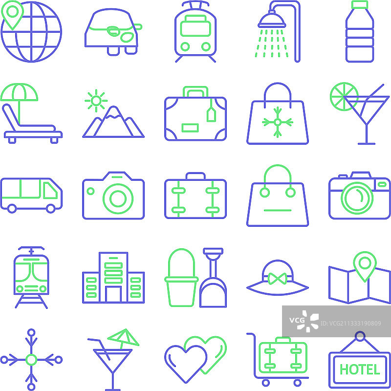 旅行和酒店独立图标图片素材