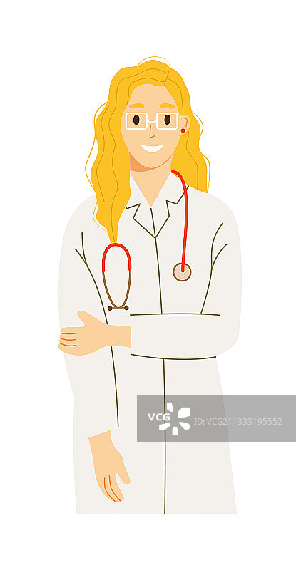 穿着制服、戴着听诊器的女实习医生图片素材