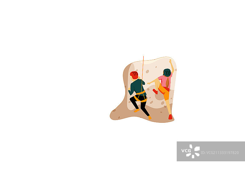 儿童攀岩者攀爬岩壁图片素材