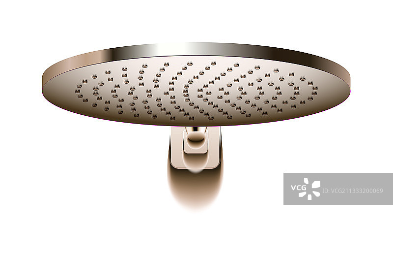 白色背景上的圆形花洒喷头图片素材