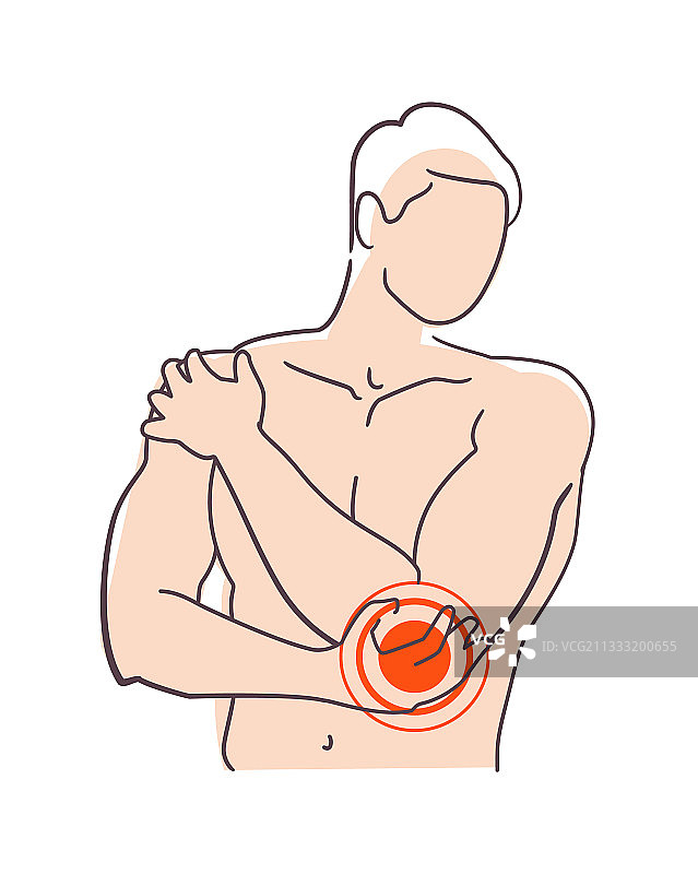 肘部受伤的年轻男人图片素材