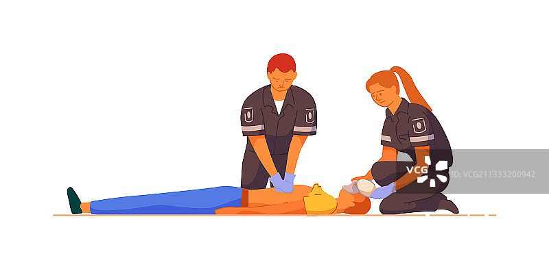 护理人员为病人进行间接心脏按摩图片素材