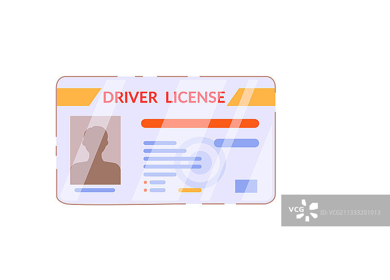 白色背景上的塑料驾照卡图片素材