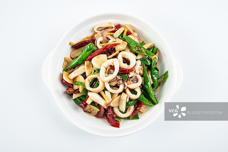 一碟香辣鱿鱼图片素材