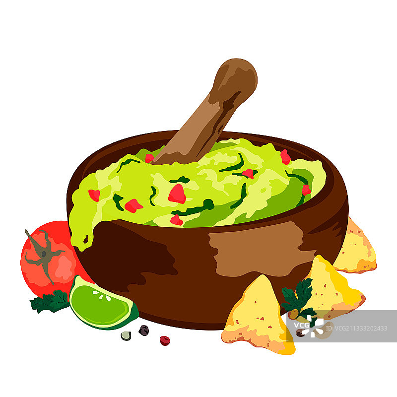 碗装牛油果酱-墨西哥传统食物图片素材