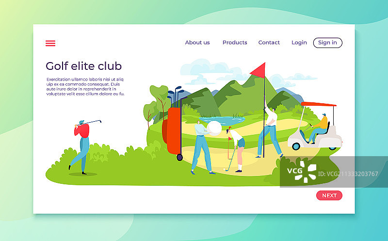 绿色草坪上的高尔夫比赛图片素材