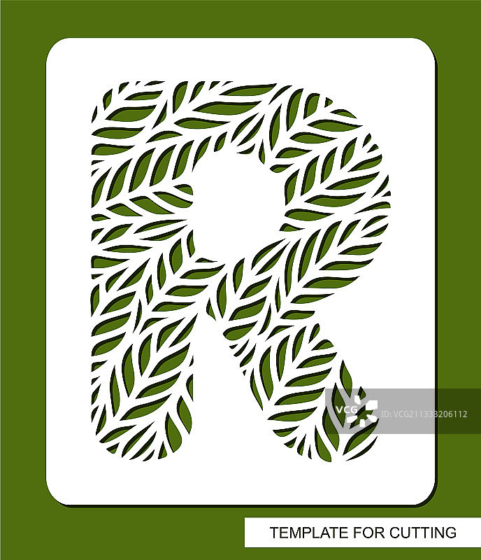 树叶字母R模板图片素材