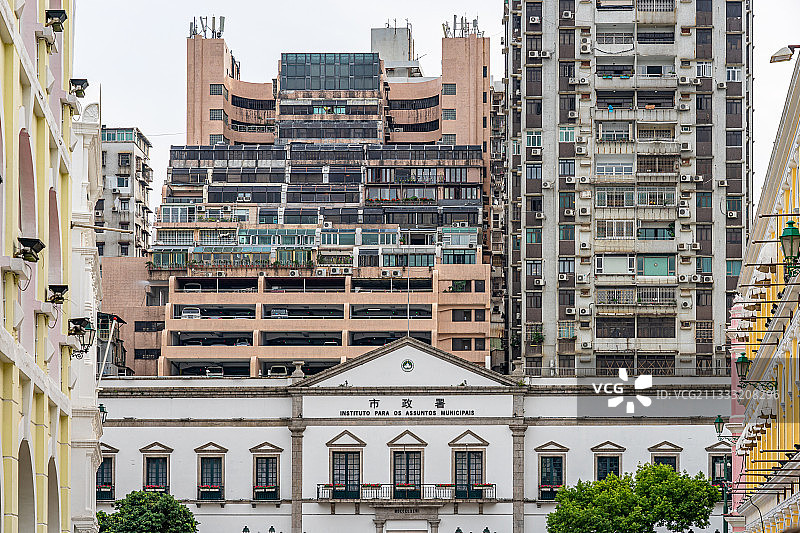 中国澳门议事亭前地广场周边建筑群图片素材