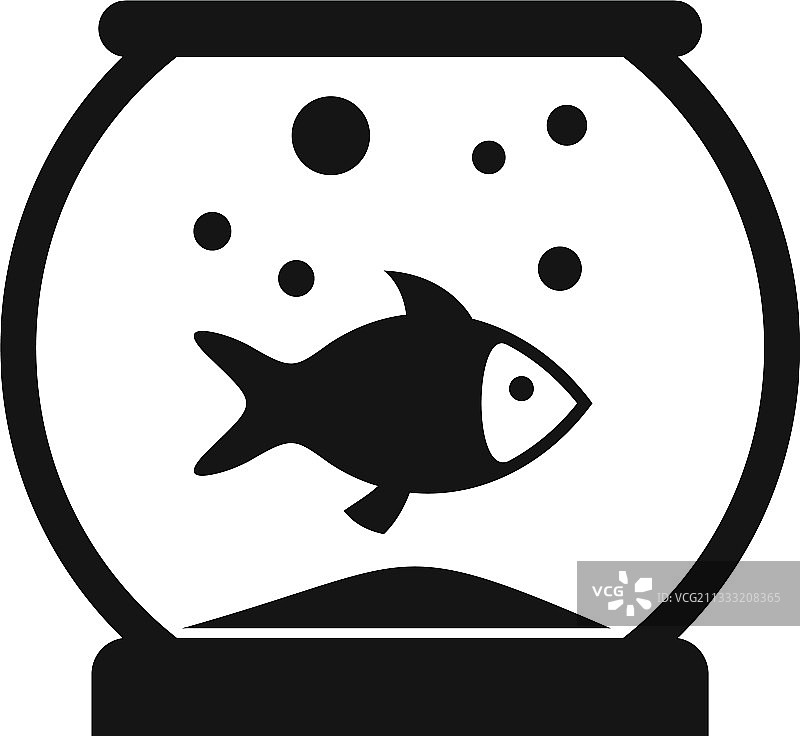 家庭鱼缸图标：简约风格图片素材