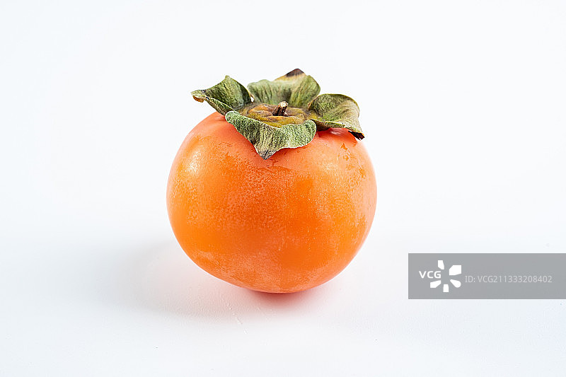 白背景上的新鲜水果一个红柿子图片素材