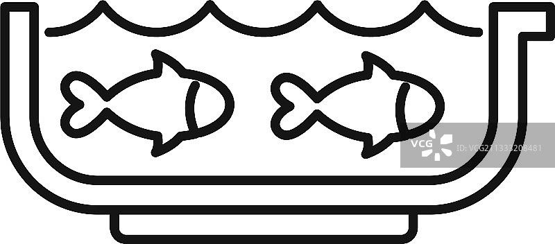 鱼类学水族馆图标轮廓图片素材