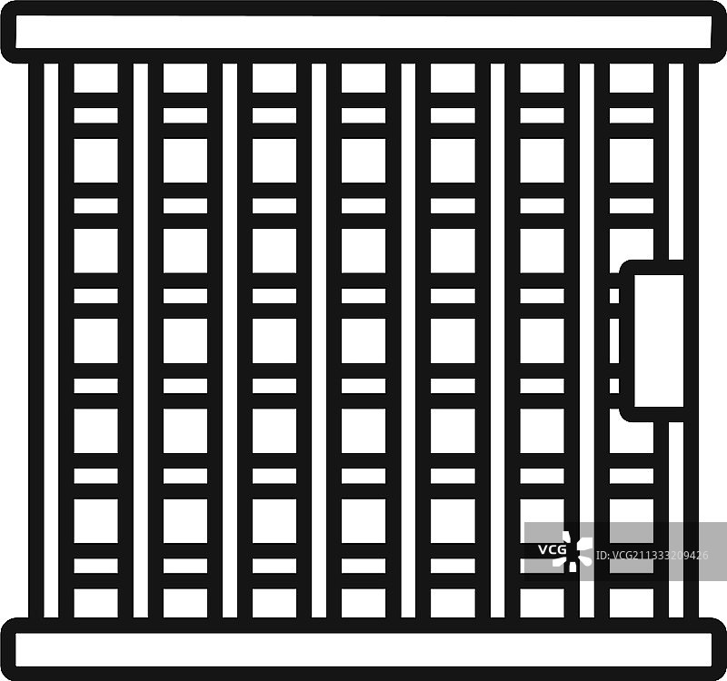 监狱铁栅栏图标轮廓样式图片素材
