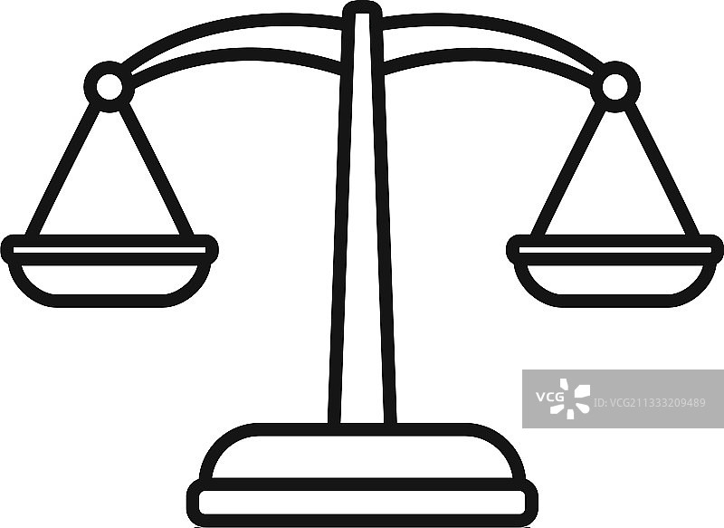法官天平图标轮廓样式图片素材