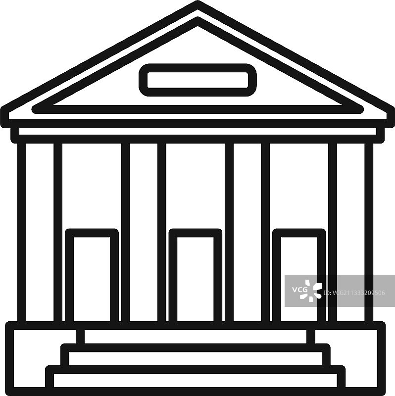 法官建筑图标轮廓风格图片素材