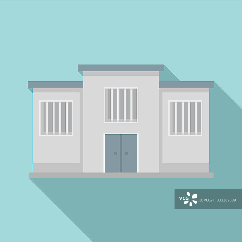 扁平风格的监狱城市建筑图标图片素材