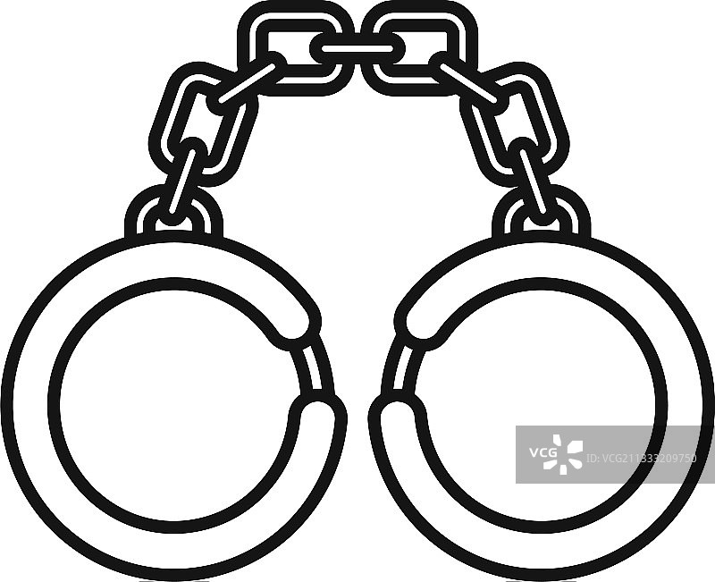 监狱手铐轮廓图标样式图片素材