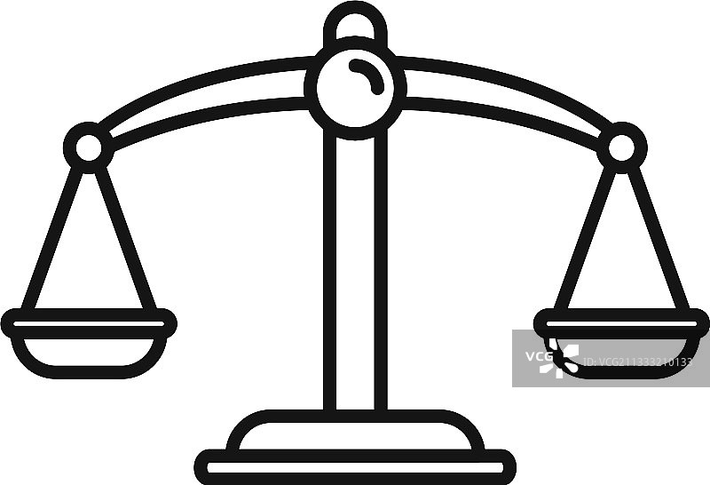 公证处天平图标轮廓风格图片素材