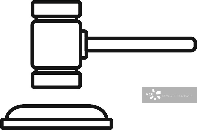 公证木槌图标轮廓样式图片素材