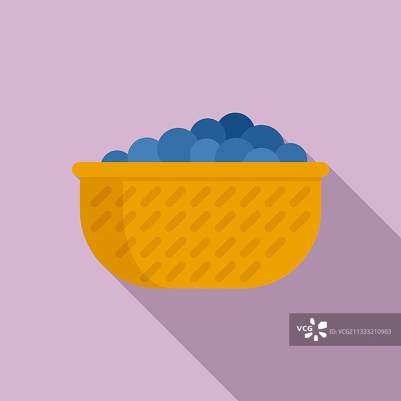 花园葡萄篮图标扁平风格图片素材