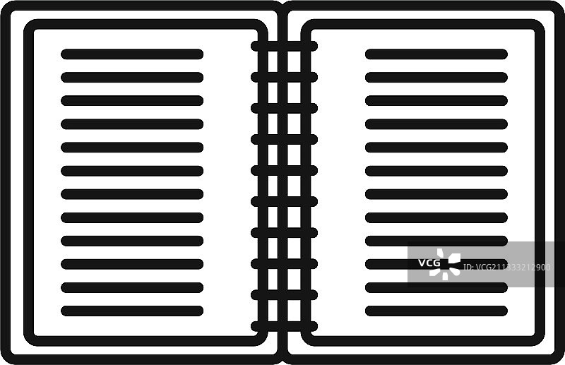 办公室经理打开笔记本图标轮廓样式图片素材