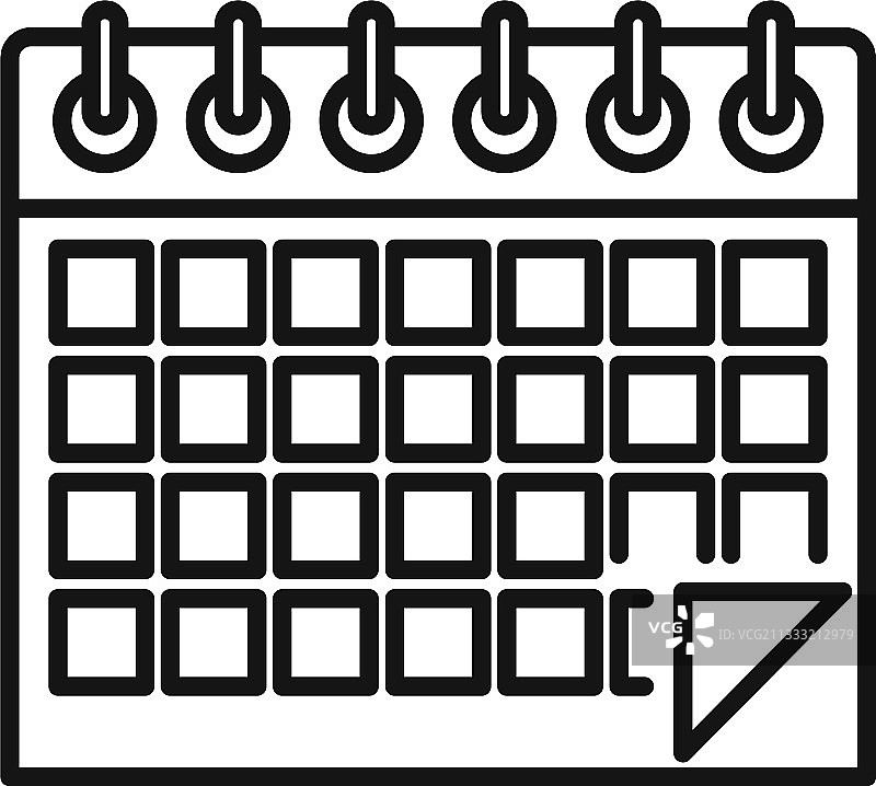 办公室经理日历图标轮廓样式图片素材