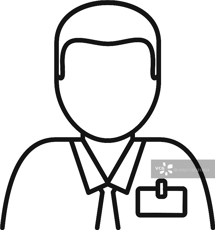 办公室经理男人图标线框风格图片素材