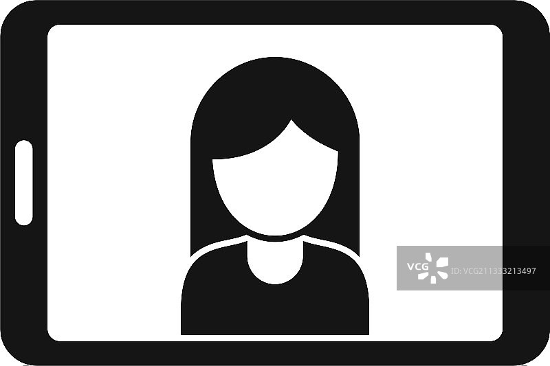 电视节目主持人平板电脑图标简约风格图片素材