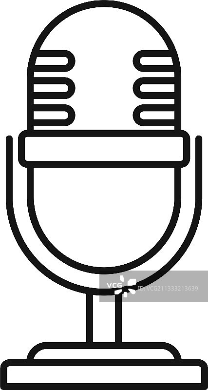 电视演播室麦克风轮廓图标图片素材