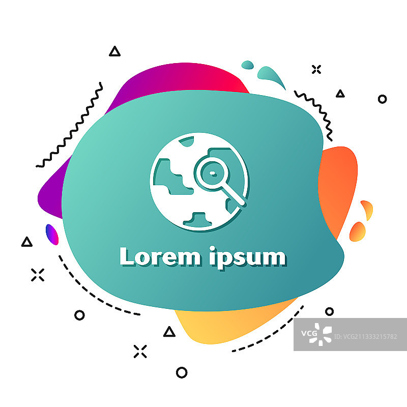 白色放大镜与地球图标图片素材