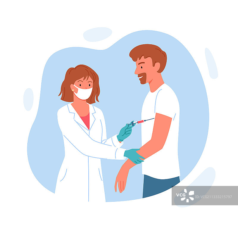疫苗接种宣传活动：女医生手持注射器图片素材