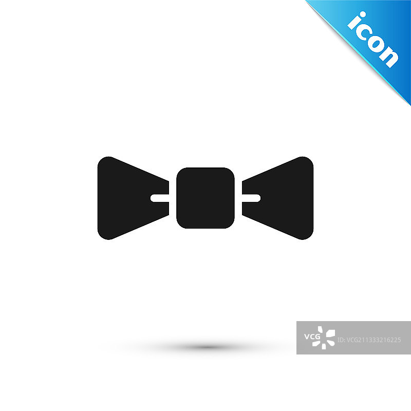 白色背景上的灰色领结图标图片素材